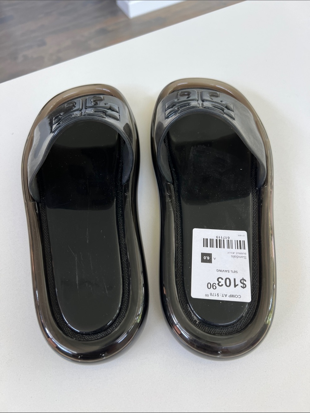 Tory Burch perfect black 004 bubble jelly open toe sandals size 6 - Picture 5 of 11